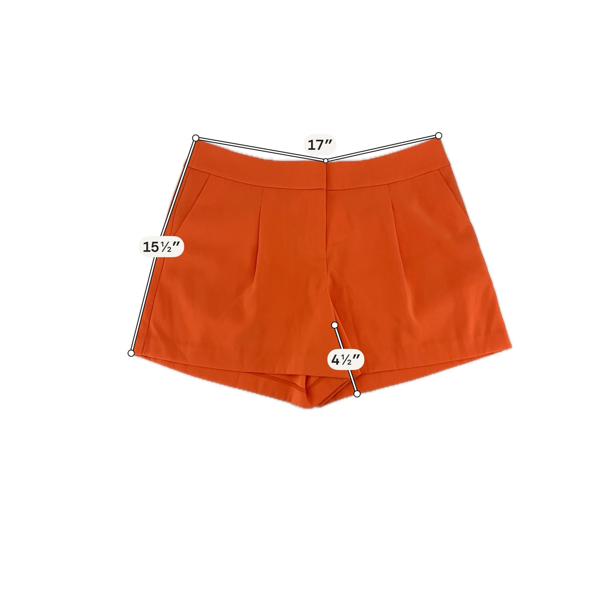 Ann Taylor Orange Pleated City Shorts Size 10 - ONLINE ONLY