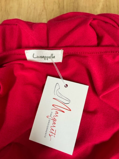 Loveappella Red V-Neck Empire Waist Maxi Dress | Size Petite Medium | Pre-Owned - ONLINE ONLY
