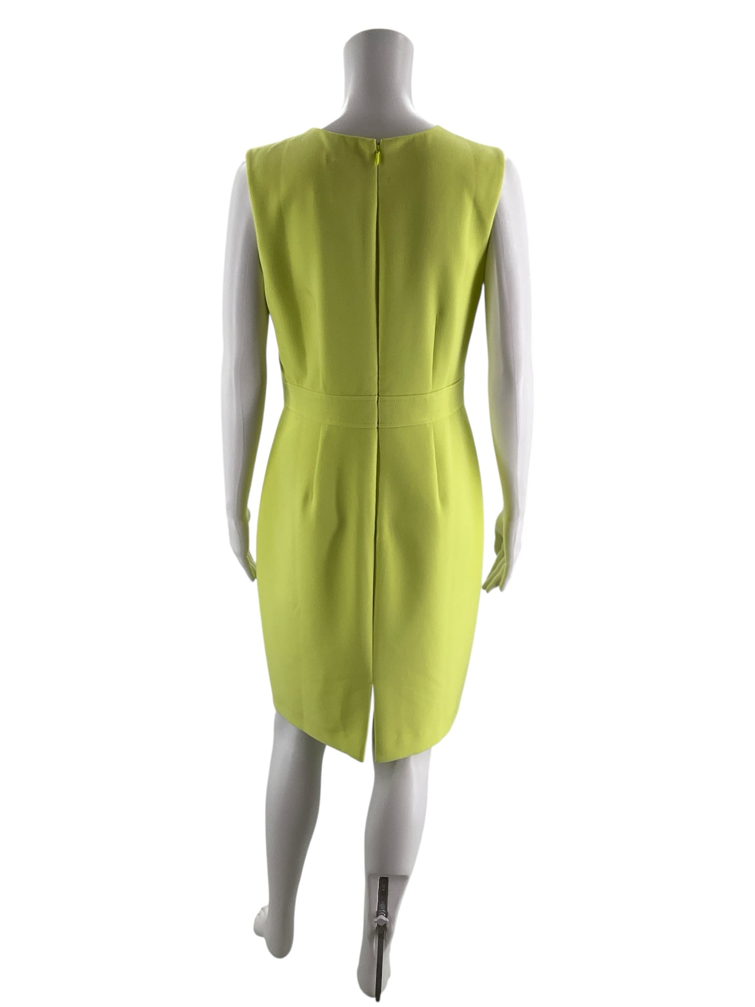 Ann Taylor yellow sheath dress, sleeveless and knee-length, perfect for career or cocktail events, size 6.