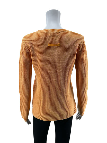 Tyler Boe Orange Long Sleeve V-Neck Ribbed Knit Cotton Sweater Orange Size XS NWT - Size XS