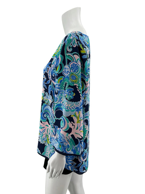 Lilly Pulitzer Tamiami Reversible Top Sink Or Swim Floral Blouse Size Large - ONLINE ONLY