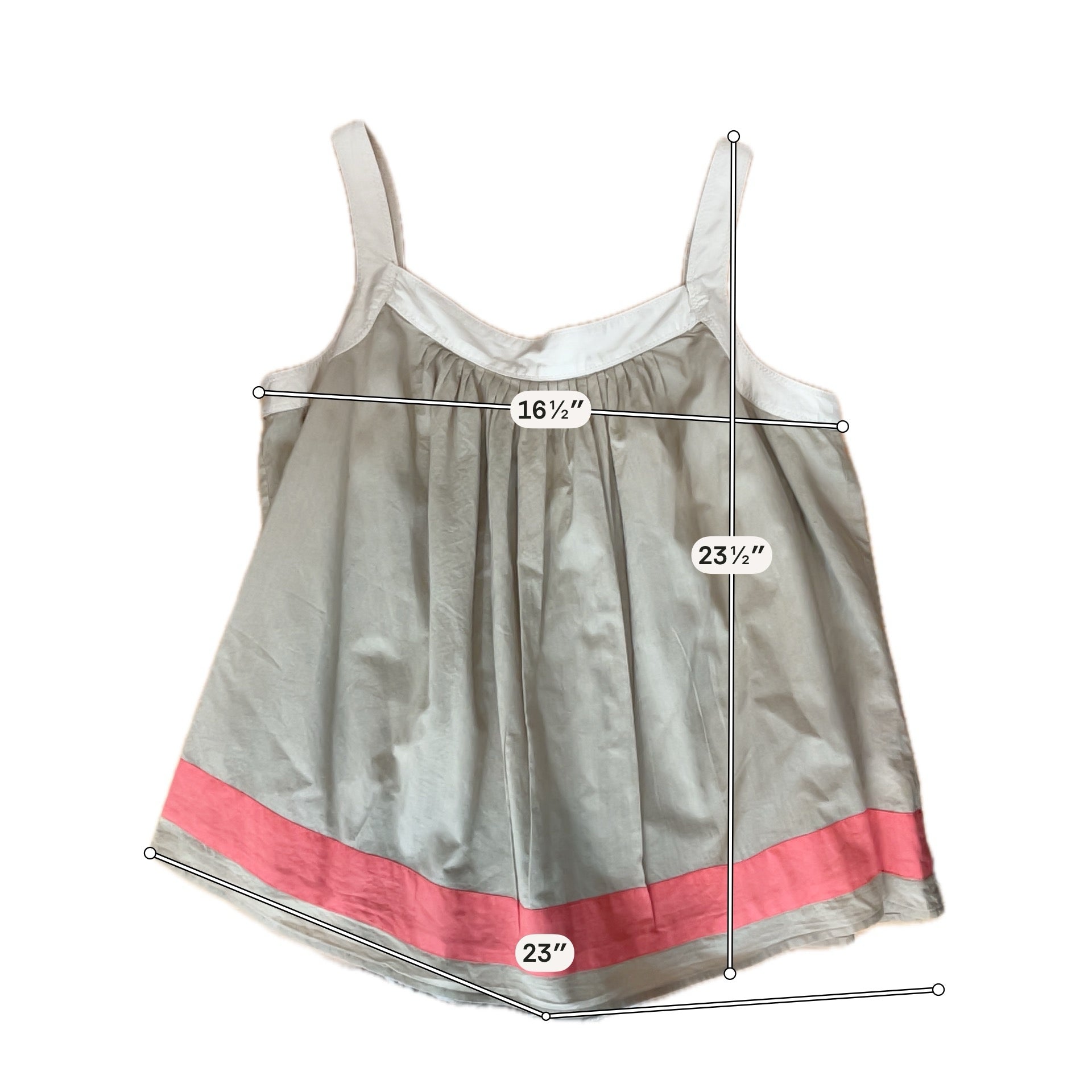 Michael Michael Kors Tan &amp; Coral Colorblock Swing Tank Top | Size XL
