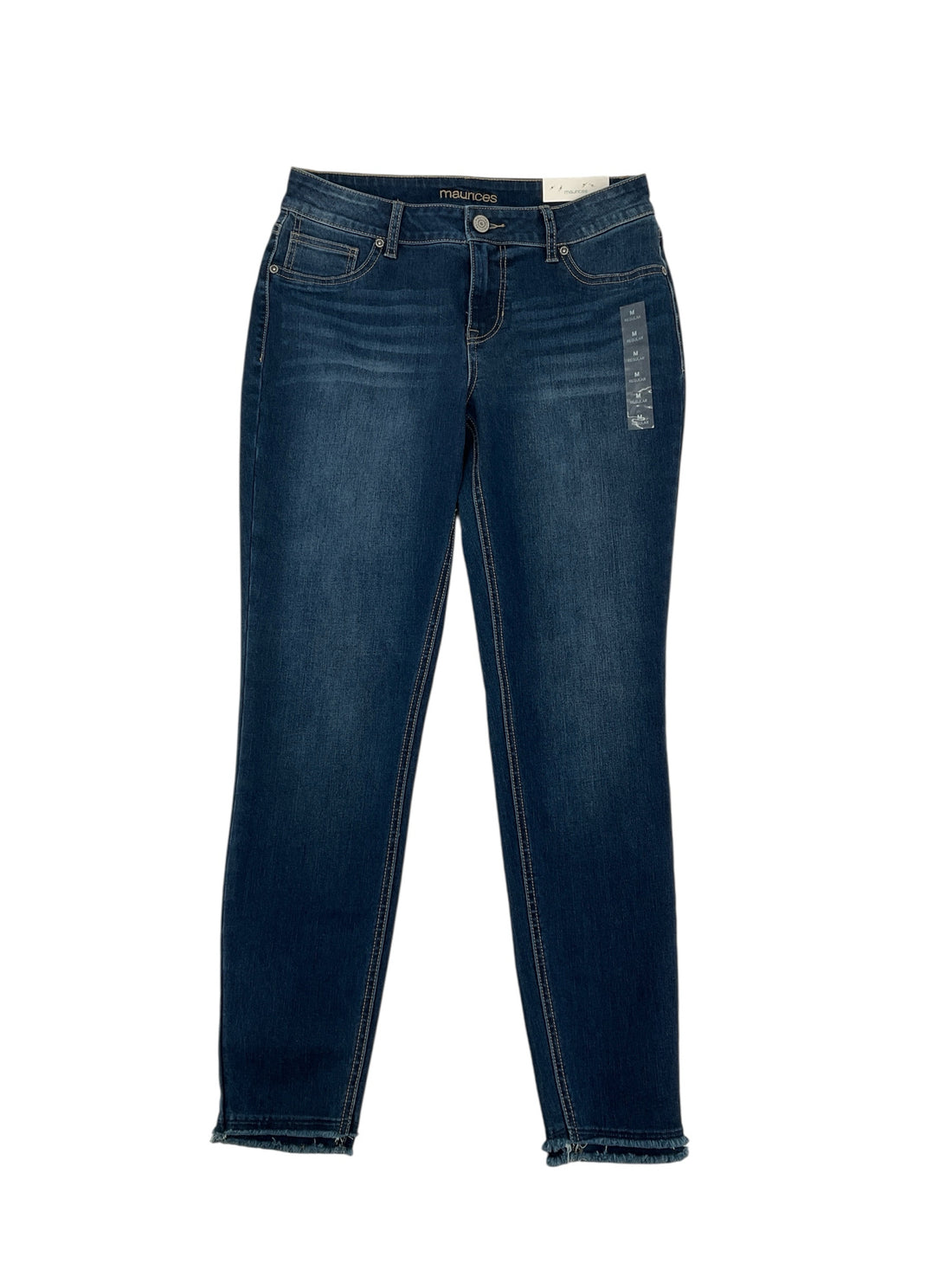 Maurices Mid Rise Skinny Ankle Jeans Raw Hem Dark Wash NWT Size Medium