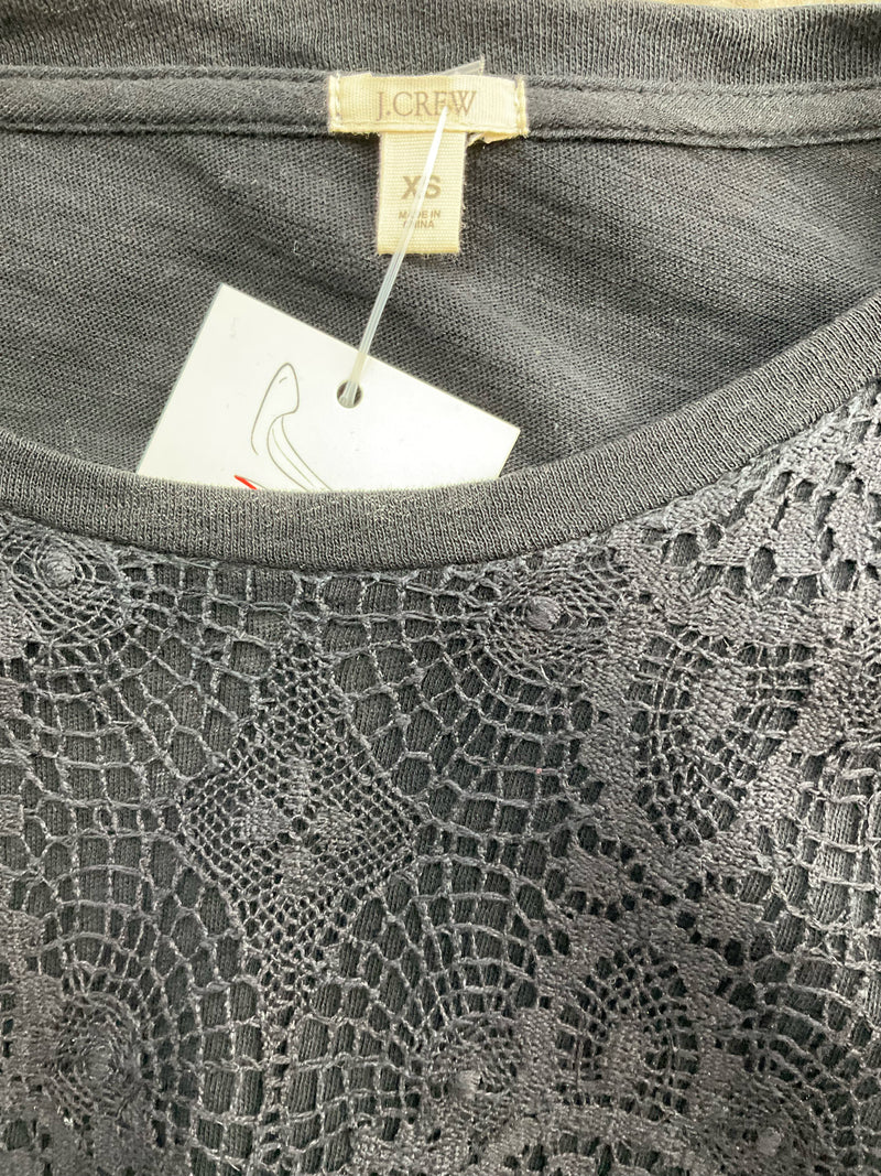 J Crew Black Lace Pre-Owned Ladies Top - Size XS
