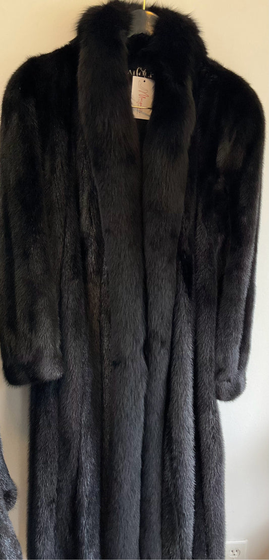 Adolfo Size 16 Black Solid Fur