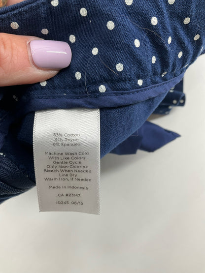 Talbots Polka Dot Chatham Ankle Pants Navy White Stretch Size 8