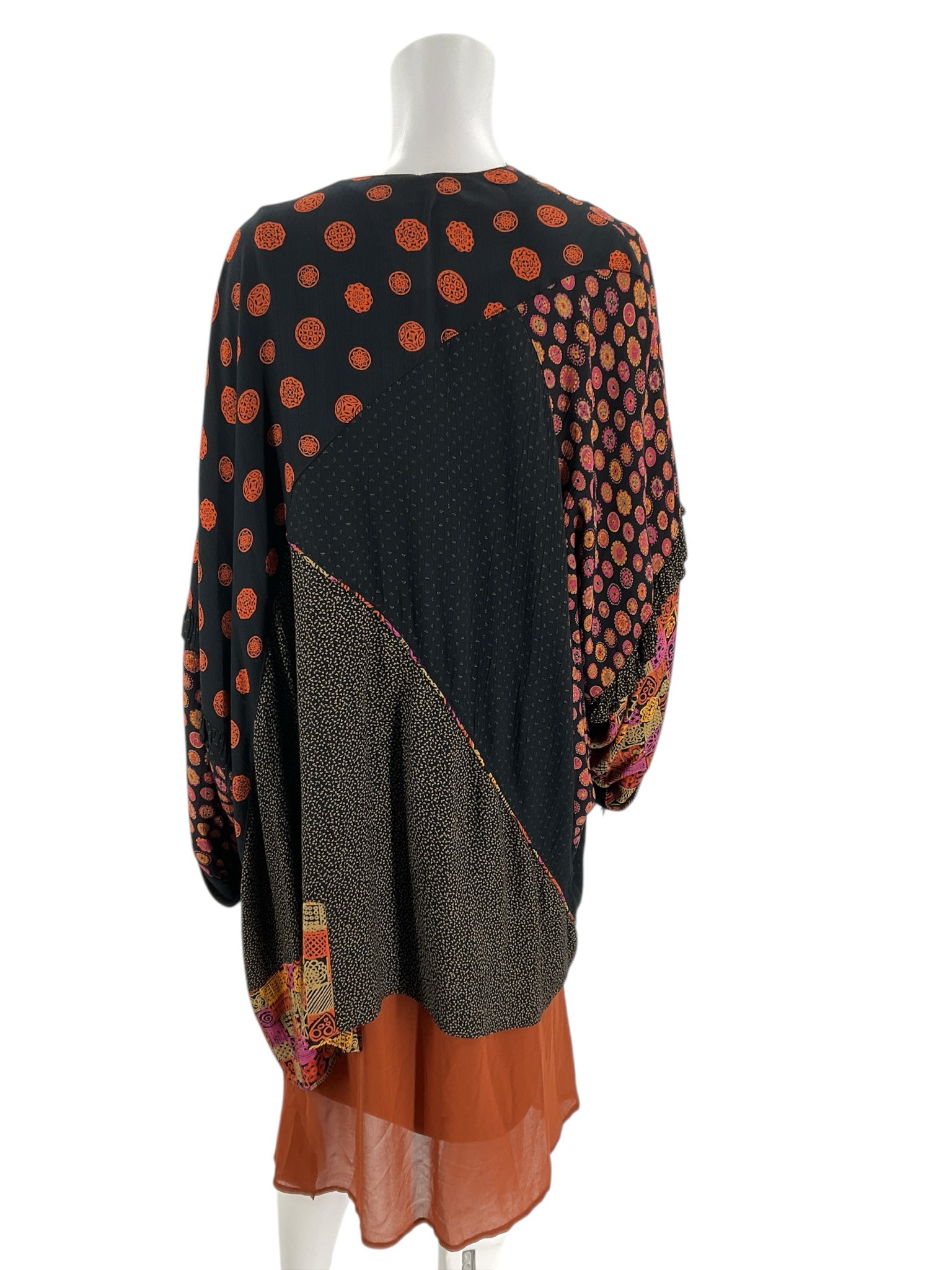Black/Orange/Pink Print Pre-Owned Shrug - Size One Size Fits Most