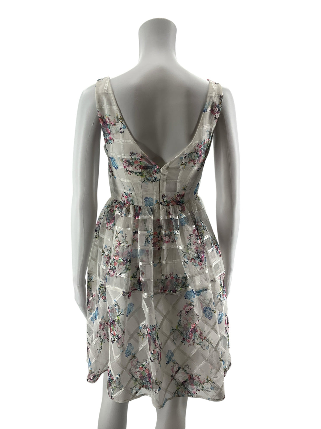Maeve by Anthropologie Taffina Floral Grid Overlay Dress Size 0
