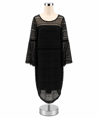 Antonio Melani Bella Black Lace Bell Sleeve Dress Size 14 - ONLINE ONLY