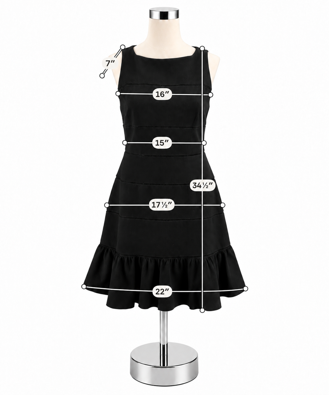 Ann Taylor Ladder Stripe Fit &amp; Flare Dress Black Size 4 - ONLINE ONLY