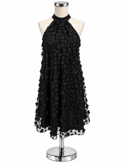 Eva Franco Black Floral Sleeveless A-Line Dress Size 2 - ONLINE ONLY