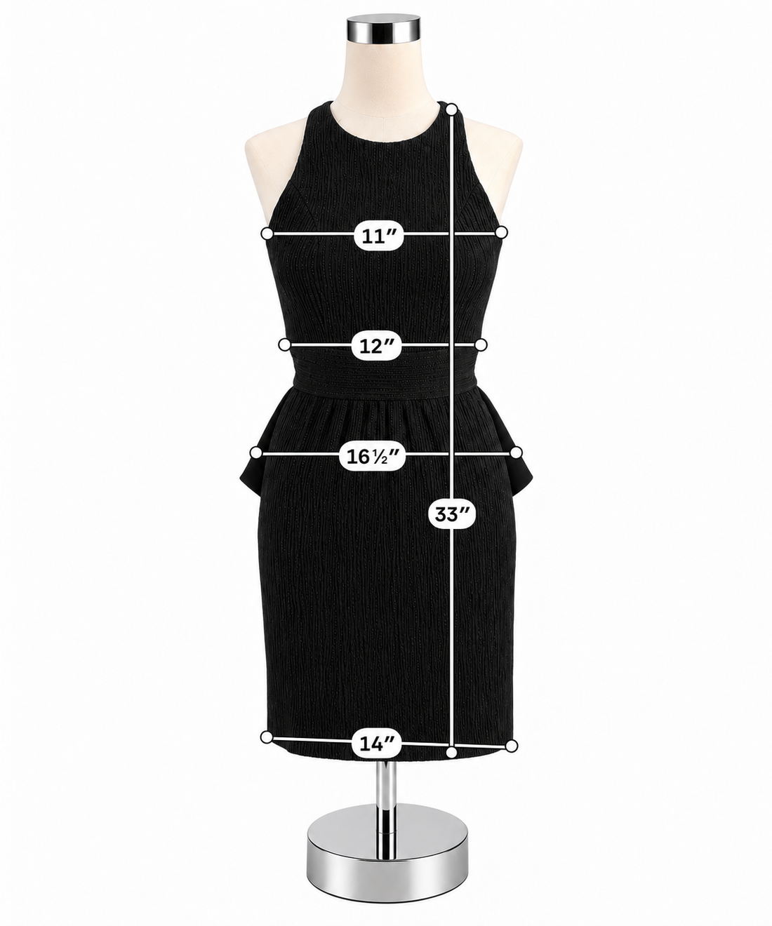 BCBGeneration Black Sleeveless Halter Peplum Cocktail Dress - Size 2- ONLINE ONLY