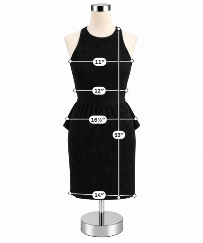 BCBGeneration Black Sleeveless Halter Peplum Cocktail Dress - Size 2- ONLINE ONLY