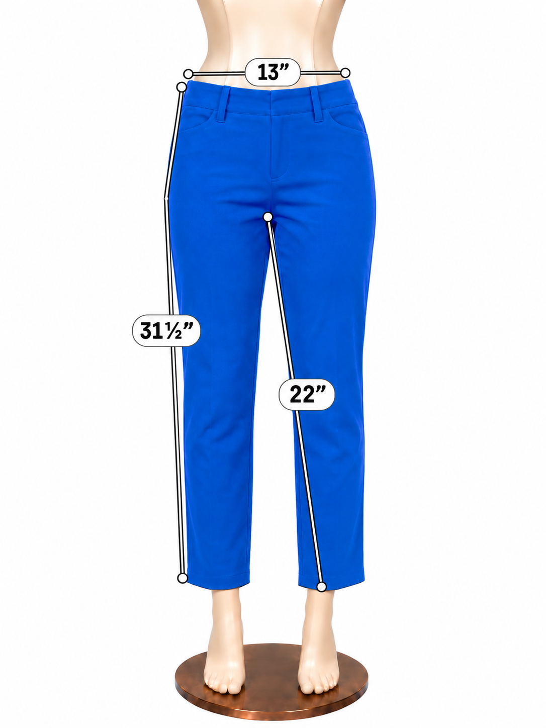 Jaded Glory Pull-On Cropped Pants Stretch Cobalt Blue Womens Size M 8-10- ONLINE ONLY