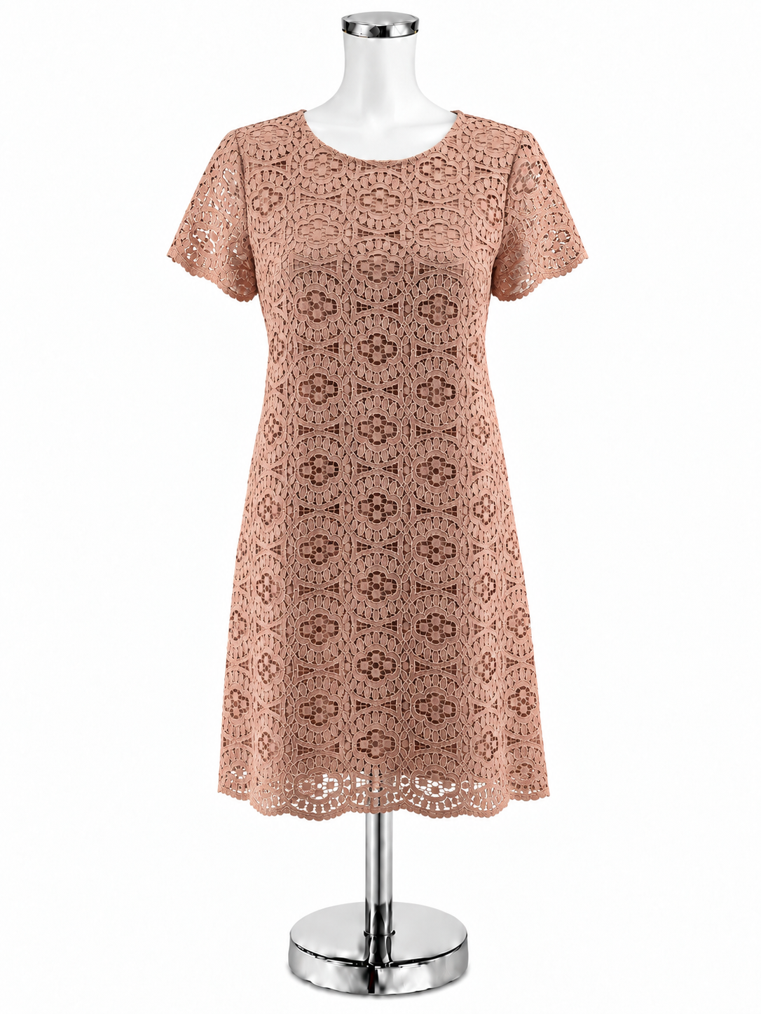 Ann Taylor Apricot Pink Lace Shift Dress Size 0 - ONLINE ONLY