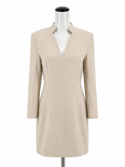 NOOTUS Beige Bodycon V-Neck Slit Bodycon Mini Dress Beige Size Small NWT - Size S