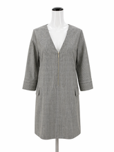 Zara black/white Shift Plaid V-Neck Zipper Tunic Dress Size Medium NWT - Size M