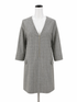 Zara black/white Shift Plaid V-Neck Zipper Tunic Dress Size Medium NWT - Size M