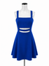 Express Royal Blue Fit and Flare Royal Blue Cutout Fit & Flare Mini Dress Size 6 - Size 6