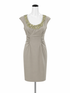Adrianna Papell Khaki Sheath Khaki Beaded Cap Sleeve Cocktail Dress Size 4 - Size 4