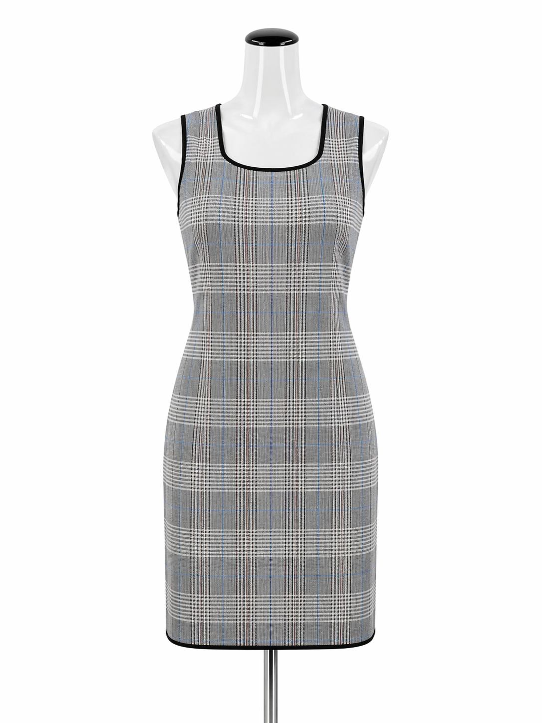 Carlisle White/Black/Blue/Pink Sheath Size XL White/Black/Blue/Pink Plaid Pre-Owned Ladies Dress - Size XL - Size XL