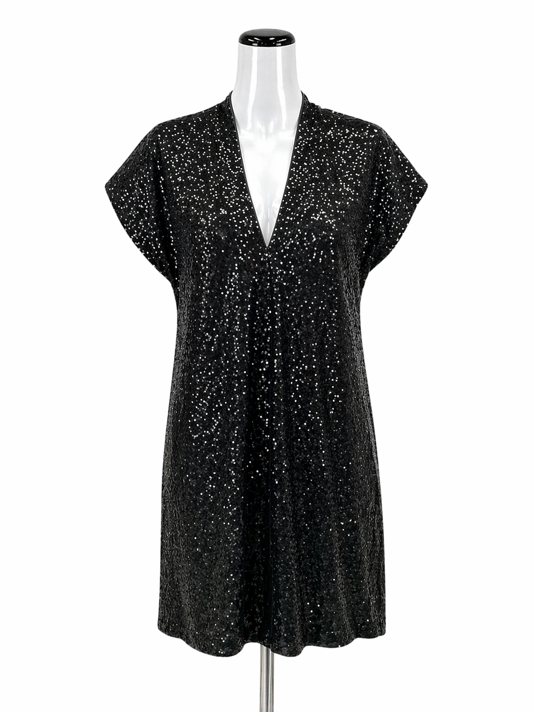 Johnny Was Black/Green Cocktail Size XS Black/Green Sequin Pre-Owned Ladies Dress - Size XS