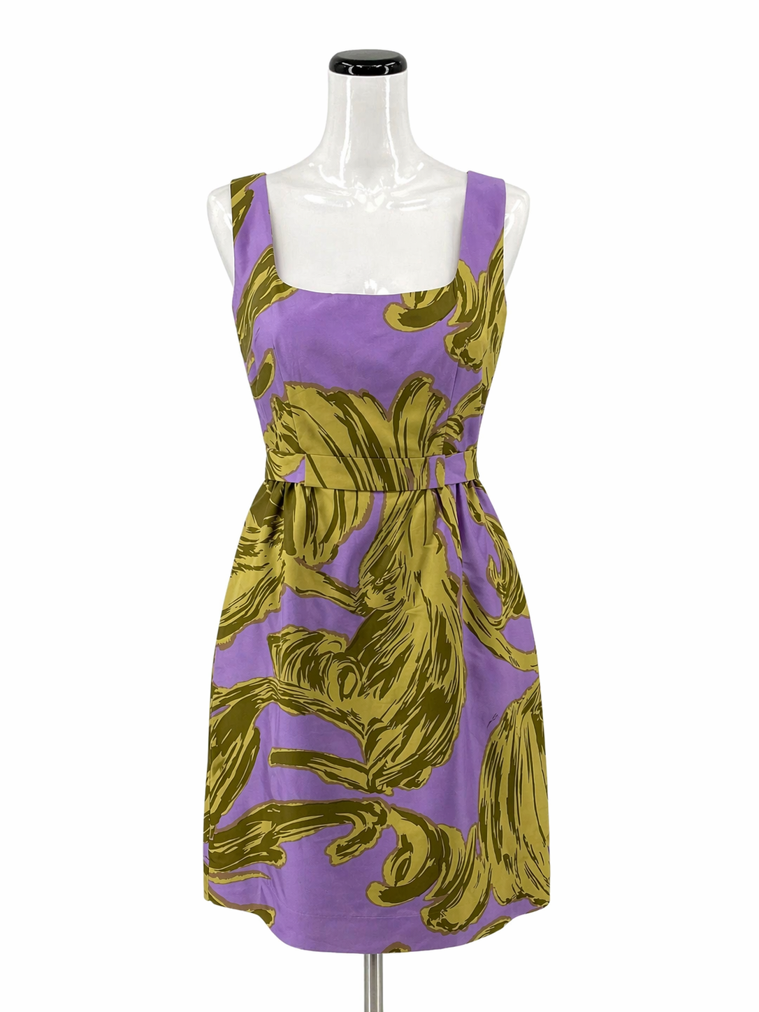 Milly Purple/Green Dress Purple/Green Print Pre-Owned Ladies Dress - Size 4 - Size 4