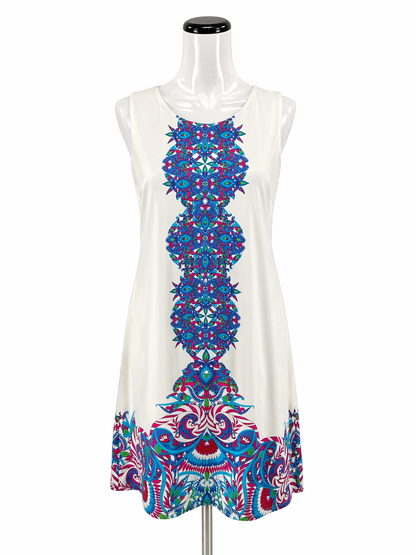 Jude Connally white/blue/pink Shift White/Blue/Pink Floral Pre-Owned Ladies Dress - Size Medium - Size M