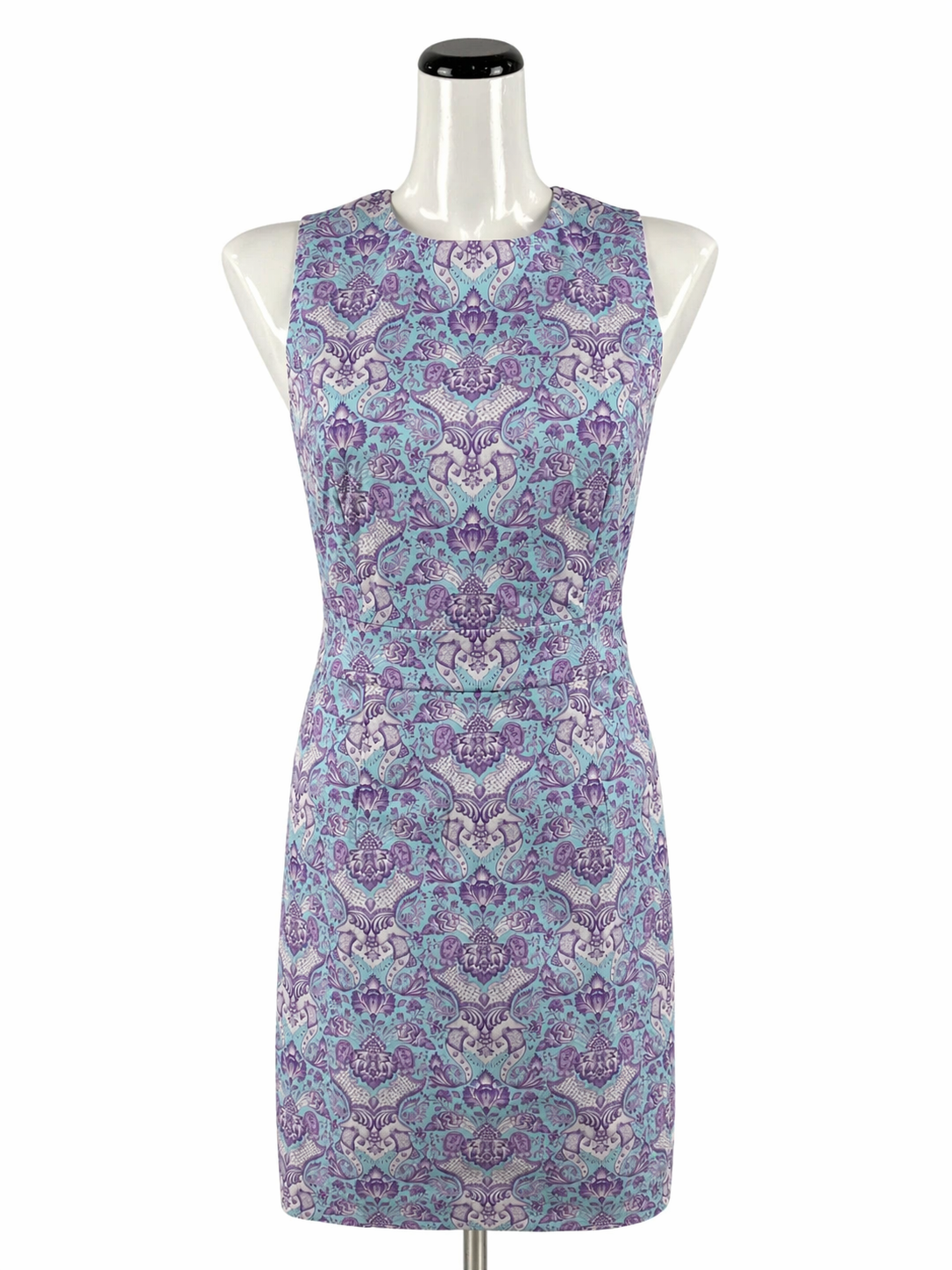 nicoblu Aqua/Purple Dress Aqua/Purple Floral Pre-Owned Ladies Dress - Size 2 - Size 2