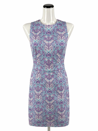 nicoblu Aqua/Purple Dress Aqua/Purple Floral Pre-Owned Ladies Dress - Size 2 - Size 2