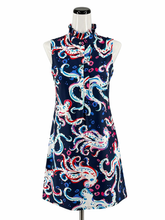 Aryeh Navy/white/pink Sleeveless Navy/white/pink Print Pre-Owned Ladies Dress - Size Small - Size S