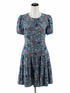 LOFT blue/tan/coral Floral Blue/Tan/Coral Floral Pre-Owned Ladies Dress - Size 2 - Size 2