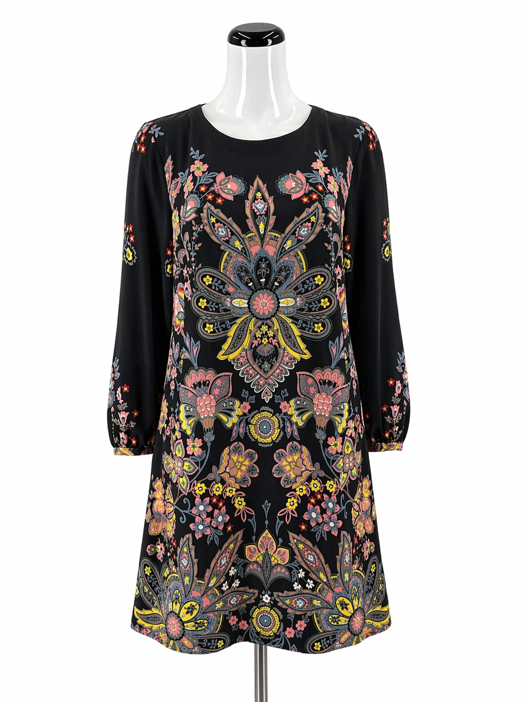 LOFT Navy/pink/yellow Shift Navy/Pink/Yellow Floral Pre-Owned Ladies Dress - Size XS - Size XS