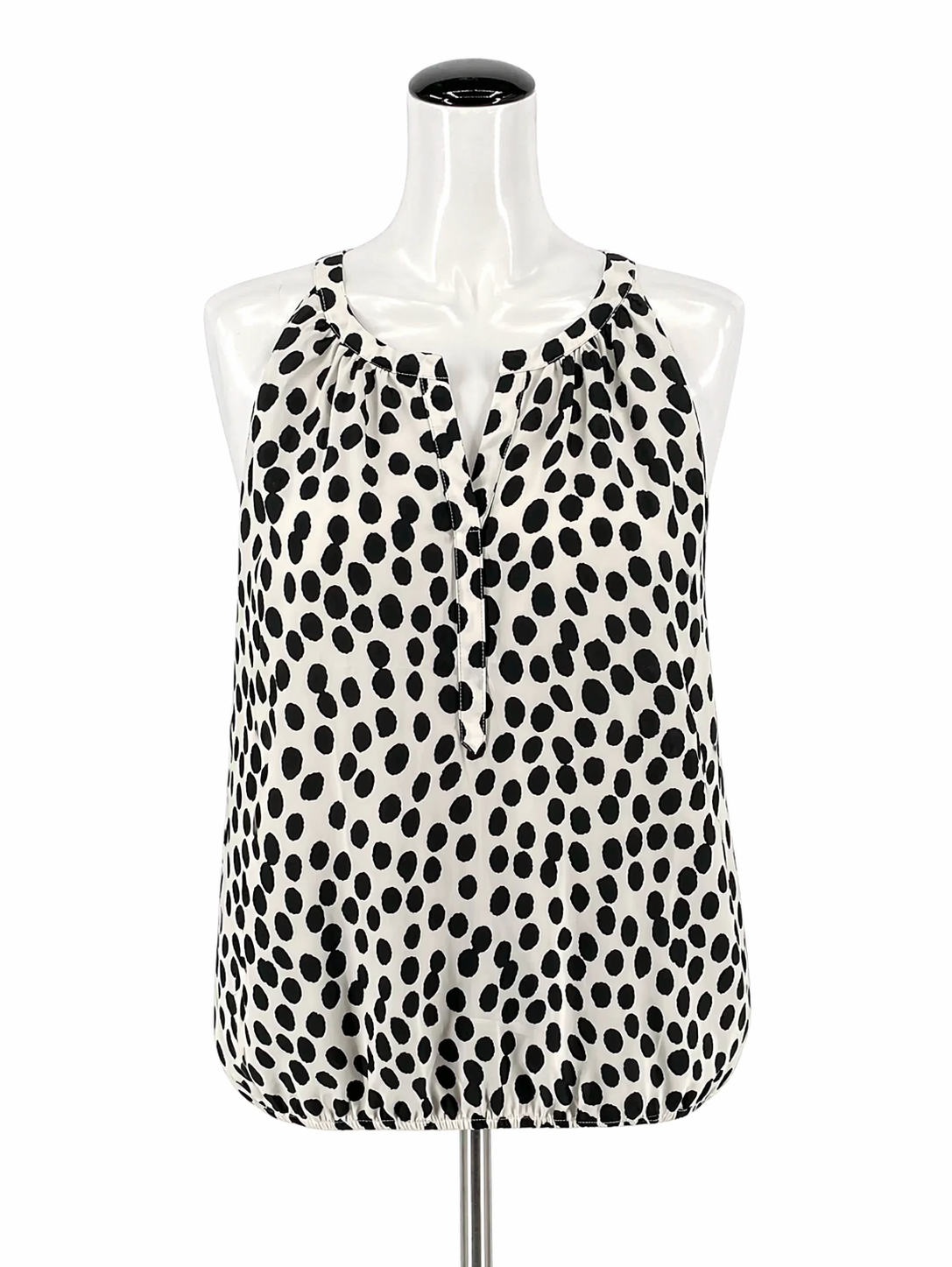 Loft white/black Sleeveless White and Black Polka Dot Sleeveless Blouse Top Size Small - Size S