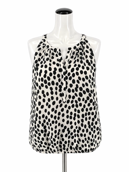 Loft white/black Sleeveless White and Black Polka Dot Sleeveless Blouse Top Size Small - Size S