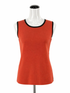 Misook Coral Sleeveless Coral & Black Trim Sleeveless Knit Tunic Top Size XS - Size XS