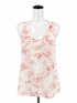 cabi White/Orange Sleeveless Sunkissed Cami Floral V-Neck Tank Top Size Medium - Size M