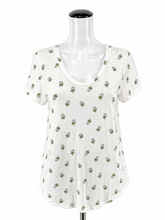 Loft White Sleeveless White Succulent Plant Print Short Sleeve Tee T-Shirt Size Small - Size S