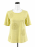 LOFT Yellow Short Sleeve Yellow Embroidered Medallion Slub Knit Tee Top NWT Size Small - Size S