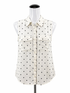 Premise white/black Sleeveless Polka Dot Sleeveless Button-Up Blouse White & Black Size Small - Size S