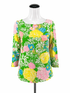 Lilly Pulitzer Multi Color 3/4 Sleeve Multi Color Floral Pre-Owned Casual Top - Size Small - Size S