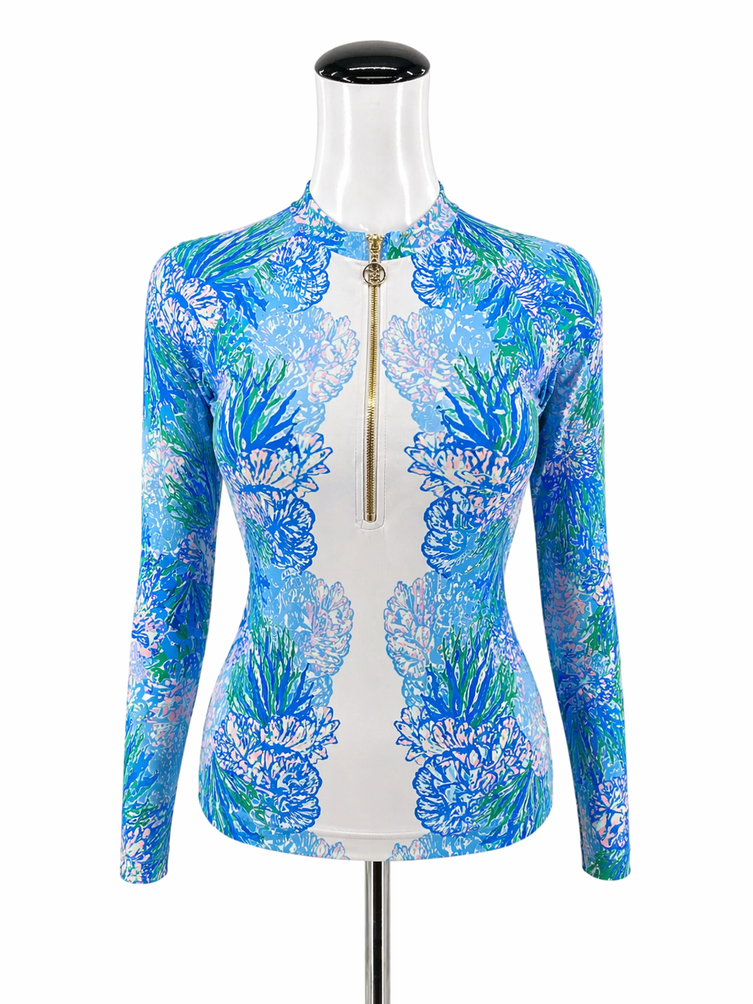 Lilly Pulitzer multi Long Sleeve Multi Tropical Pre-Owned Ladies Casual Top - Size 4 - Size 4