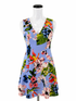 Vince Camuto lavender/coral/green Sleeveless Lavender/Coral/Green Floral Pre-Owned Ladies Dress - Size 4 - Size 4