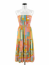 Abel the Label Multi Color Maxi Patchwork Tiered Strapless Maxi Dress Size Medium - Size M