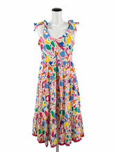 THML Multi Color Maxi Confetti Print Tie Shoulder Tiered Maxi Dress Size Large - Size L