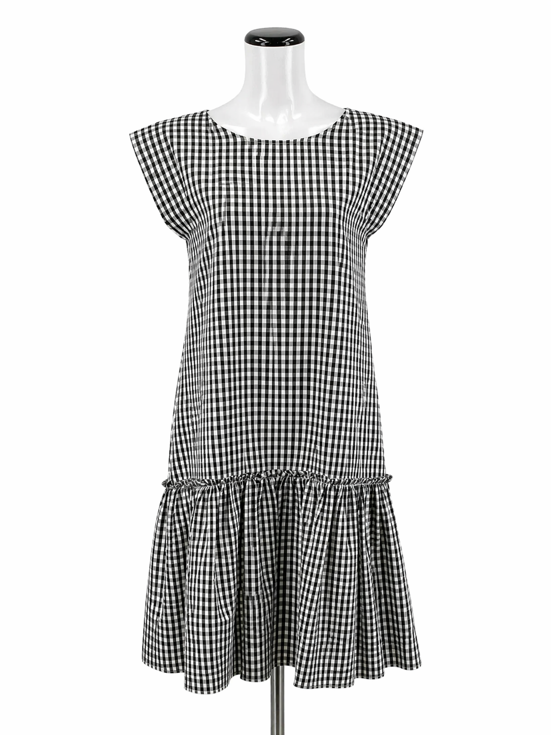 Lili Sidonio black/white Midi Gingham Check Drop Waist Midi Dress Size XS/S - Size XS/S