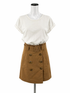 Veronica beard white/camel Short Sleeve Jean Kenia Two-Tone Belted T-Shirt Dress White Camel Small - Size S