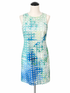 Tahari Arthur S. Levine aqua/blue Sheath Laser Cut Circle Sheath Dress Aqua Blue Size 4 - Size 4
