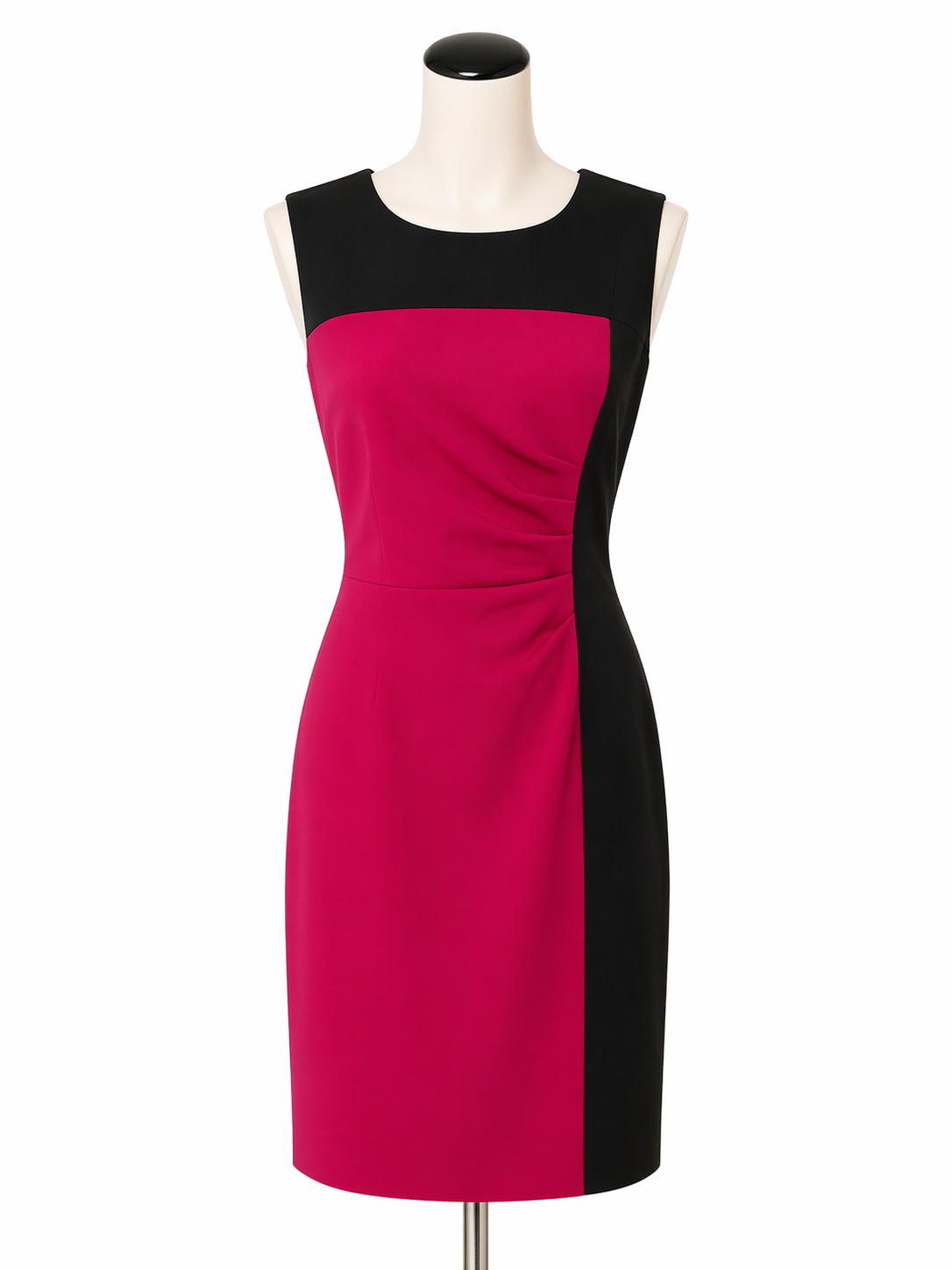 Calvin Klein black/fuschia Sheath Colorblock Sheath Dress Fuchsia &amp; Black Size 8 - Size 8