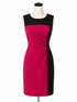 Calvin Klein black/fuschia Sheath Colorblock Sheath Dress Fuchsia & Black Size 8 - Size 8